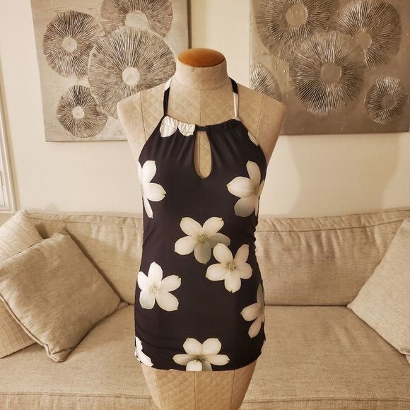 Ralph Lauren Villa Floral High Neck Halterkini Top - Picture 4 of 16